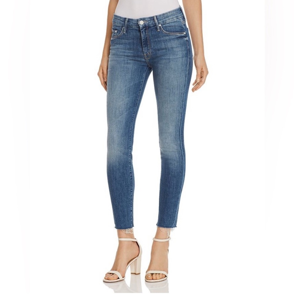 Mother High Waisted Looker Ankle Fray jeans